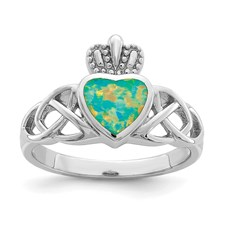 STERLING SILVER CELTIC KNOT CLADDAGH RING