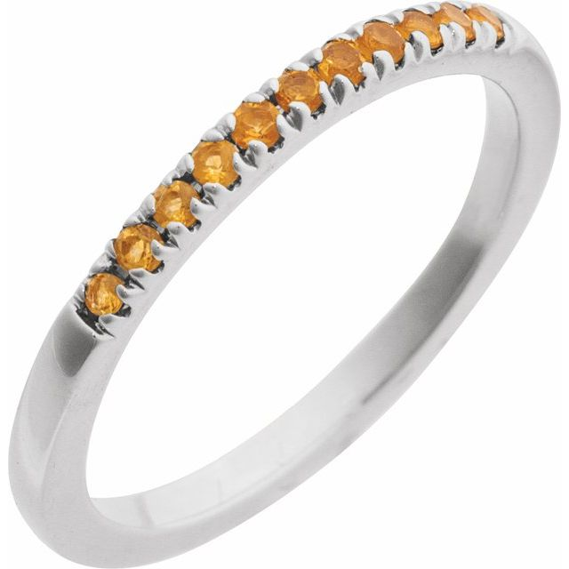 STERLING SILVER STACKABLE RING (CITRINE NOVEMBER BIRTHSTONE)