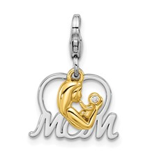 SS MOTHER AND CHILD PENDANT (CHAIN NOT INCLUDED)