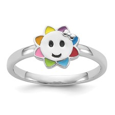 Sterling Silver Childrens Rainbow Sun Ring