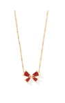 Kendra Scott Gold Plated Red Drusy Bow Necklace