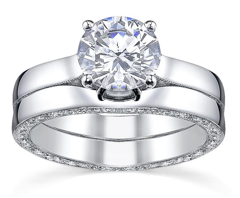 White Gold Eternity Bridal Set