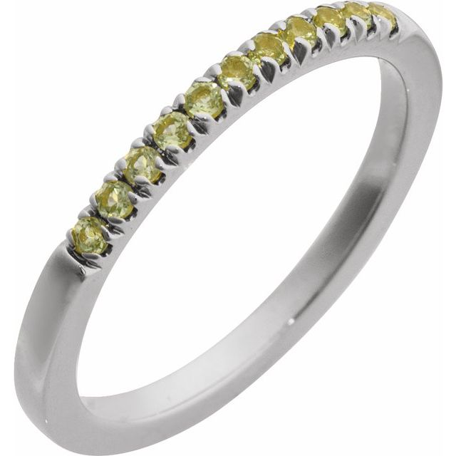 STERLING SILVER STACKABLE RING (PERIDOT AUGUST BIRTHSTONE)