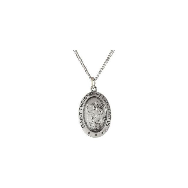 STERLING SILVER ST.CHRISTOPHER NECKLACE