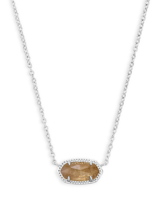 Kendra Scott Rodium Plated Orange Quartz Necklace (November Birthstone)