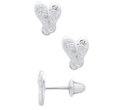 Silver Ballerina Slipper Earrings