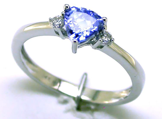 White Gold Diamond and Tanzanite Ring