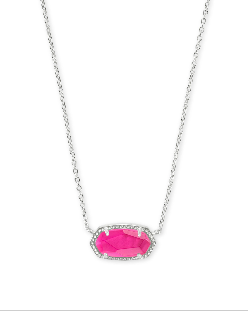 Kendra Scott Rhodium Plated Pink Elisa Necklace