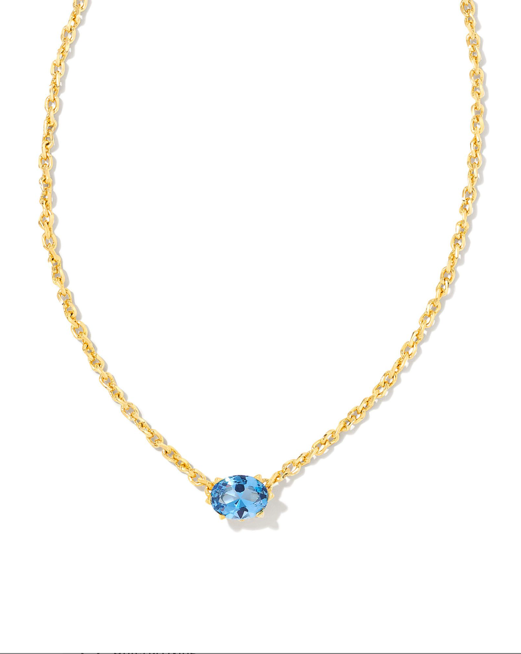 Kendra Scott Gold Plated Blue Crystal Necklace (December Birthstone Crystal)