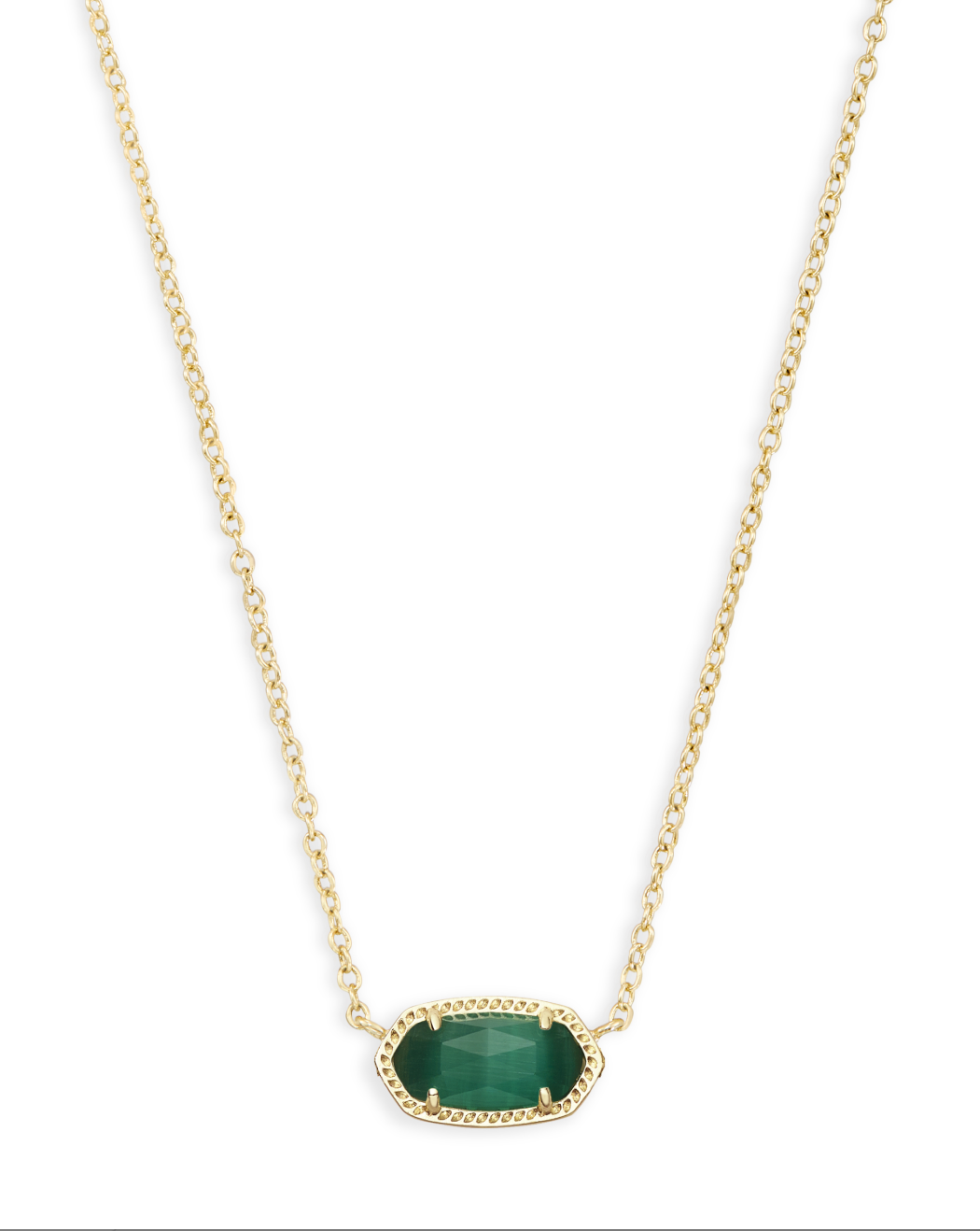 Kendra Scott Gold Plated Green Crystal Elisa Necklace (May Birthstone Necklace)