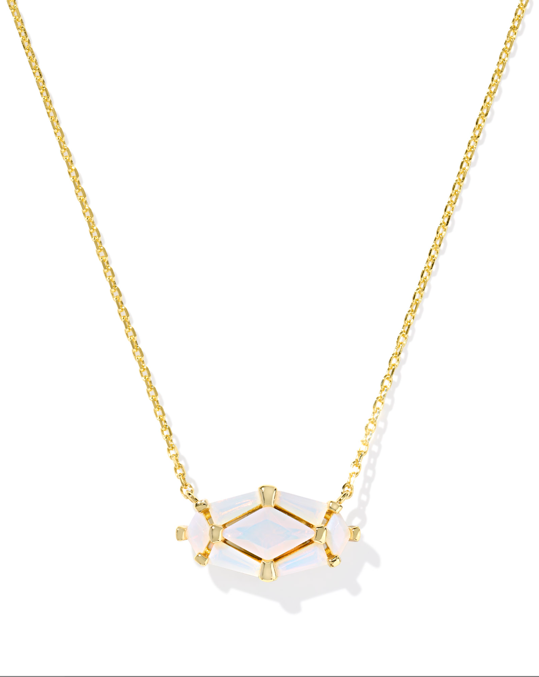 Kendra Scott Gold Plated White Crystal Necklace