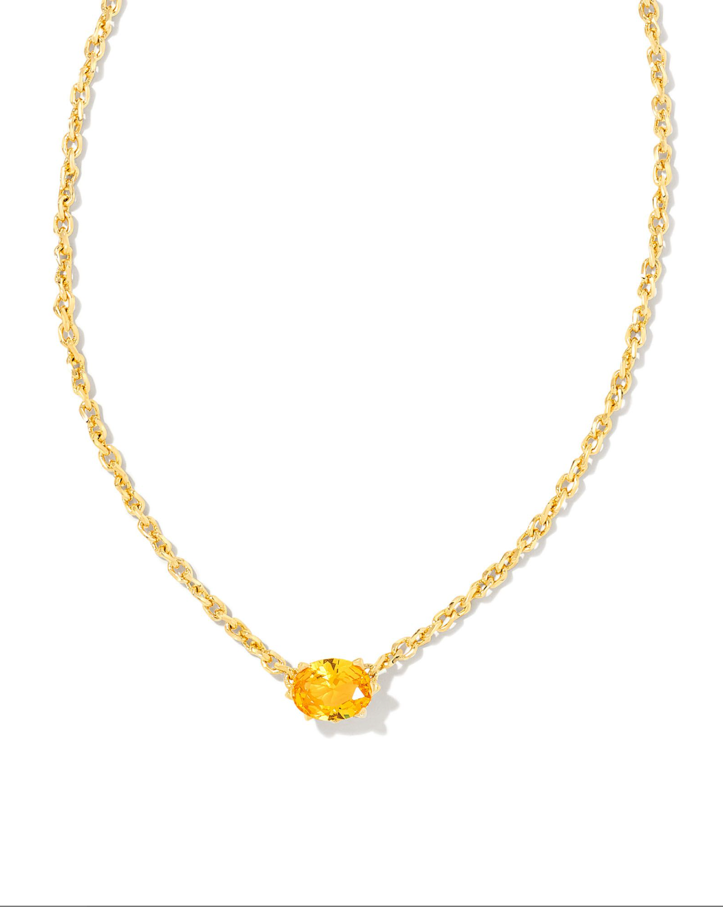 Kendra Scott Gold Plated Yellow/Orange Crystal Necklace (November Birthstone Crystal)
