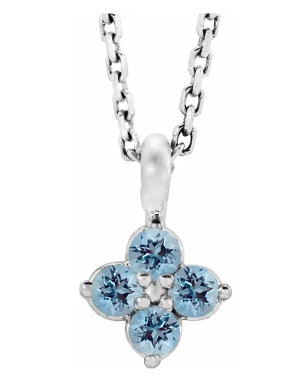 Aquamarine Flower Necklace
