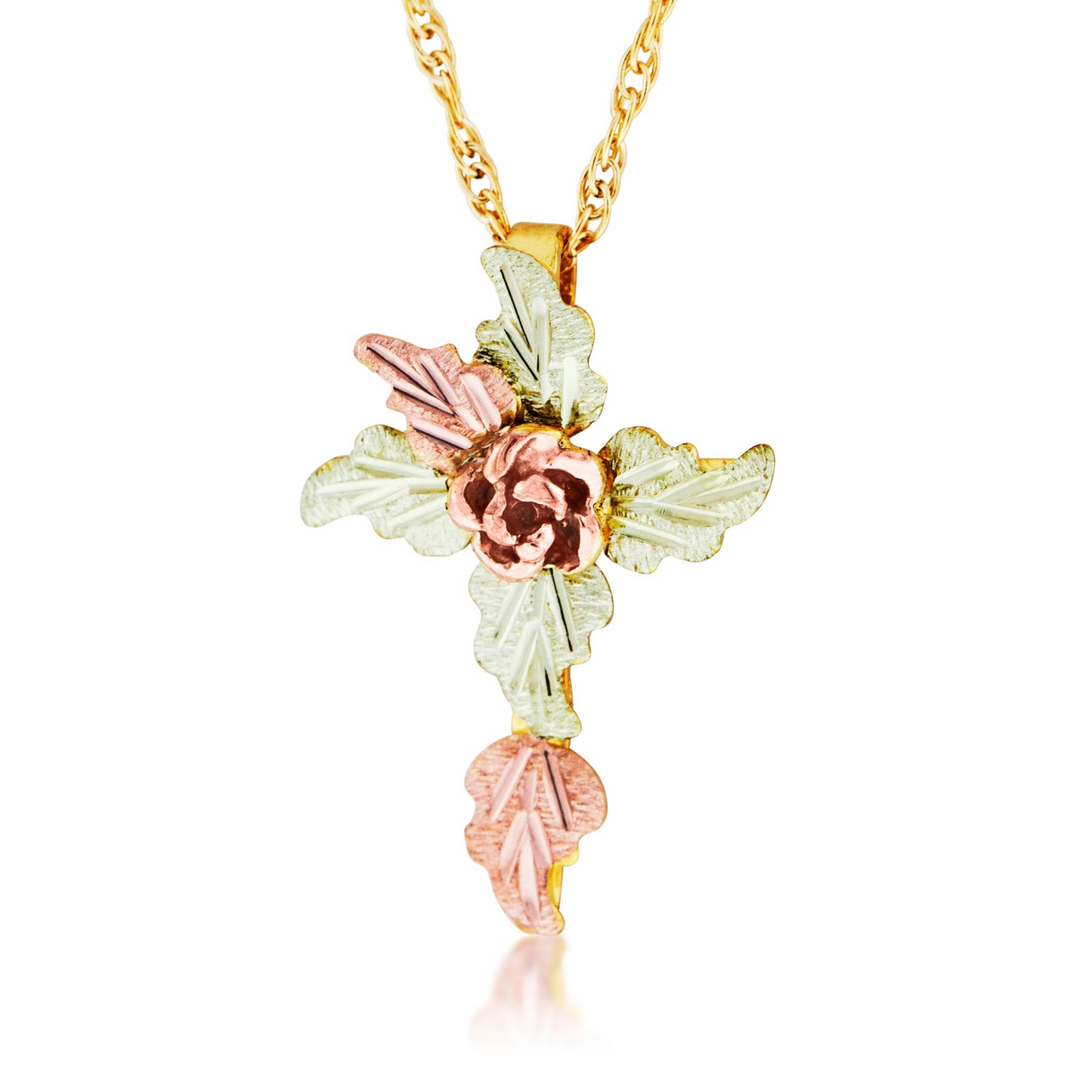 BLACK HILLS GOLD CROSS WITH GOLD PLATED CHAIN