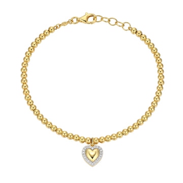 GOLD PLATED STERLING SILVER HEART BRACELET