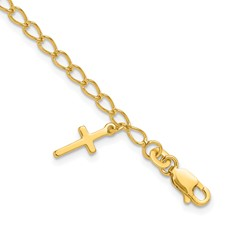 Sterling Silver Gold Plated Cross Bracelet