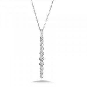 14kt White gold Diamond Strand Necklace