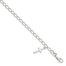 Sterling Silver Cross Bracelet
