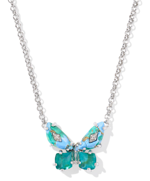 KENDRA SCOTT AQUA BUTTERFLY NECKLACE