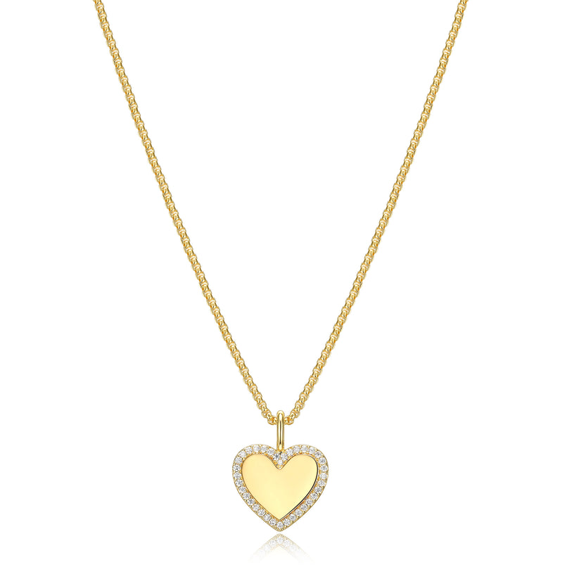 GOLD PLATED STERLING SILVER HEART NECKLACE
