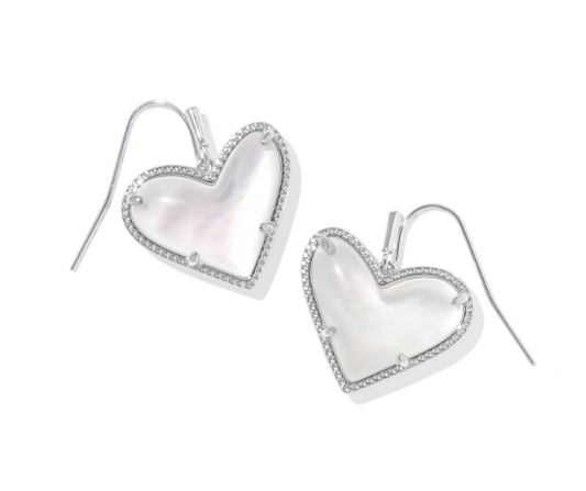 KENDRA SCOTT MOTHER OF PEARL DANGLE HEART EARRINGS
