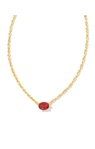 Kendra Scott Gold Plated Dark Red Crystal Pendant (January Birthstone Crystal)