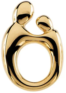 14KT YELLOW GOLD MOTHER AND CHILD PENDANT (CHAIN NOT INCLUDED)
