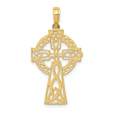 10KT YELLOW GOLD CELTIC CROSS PENDANT