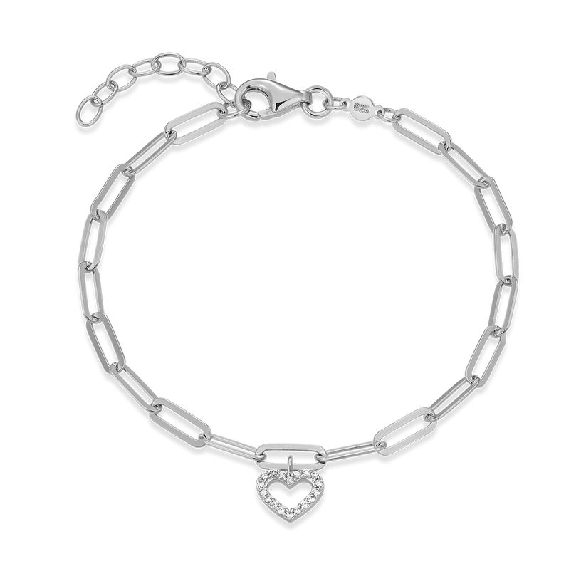 STERLING SILVER HEART BRACELET