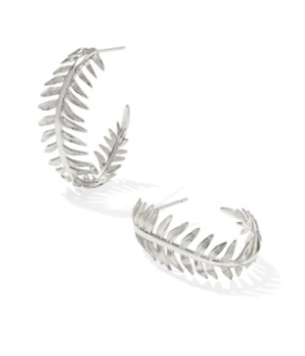 KENDRA SCOTT SILVER LEAF HOOPS