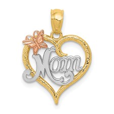 14KT GOLD TWO TONE PENDANT (CHAIN NOT INCLUDED)