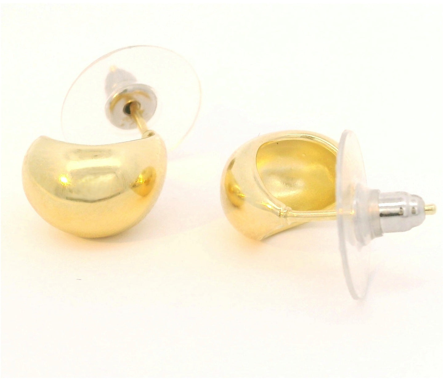 STERLING SILVER GOLD PLATED YGP SMALL CURVED POST EARRINGS