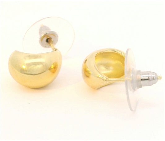 STERLING SILVER GOLD PLATED YGP SMALL CURVED POST EARRINGS