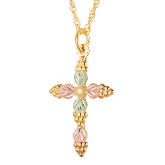 BLACK HILLS GOLD CROSS AND GOLD PLATED CHAIN