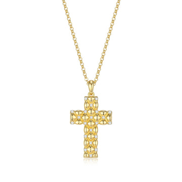 Sterling Silver Gold Plated Charles Garnier Cross Necklace