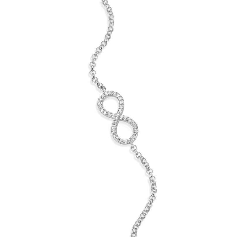 STERLING SILVER LAB DIAMOND INFINITY BRACELET
