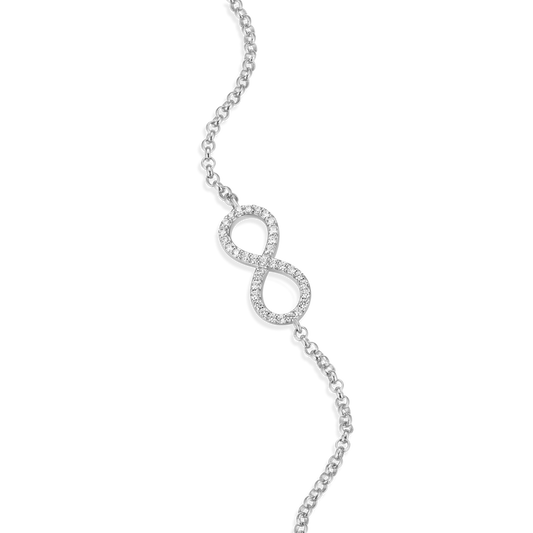 STERLING SILVER LAB DIAMOND INFINITY BRACELET