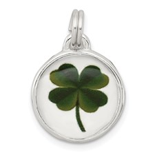 STERLING SILVER 4-LEAF CLOVER PENDANT