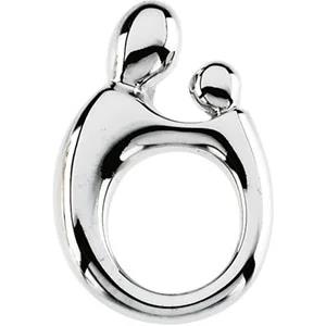 14KT WHITE GOLD MOTHER AND CHILD PENDANT (CHAIN NOT INCLUDED)