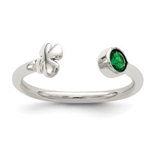 STERLING SILVER 4-LEAF CLOVER RING