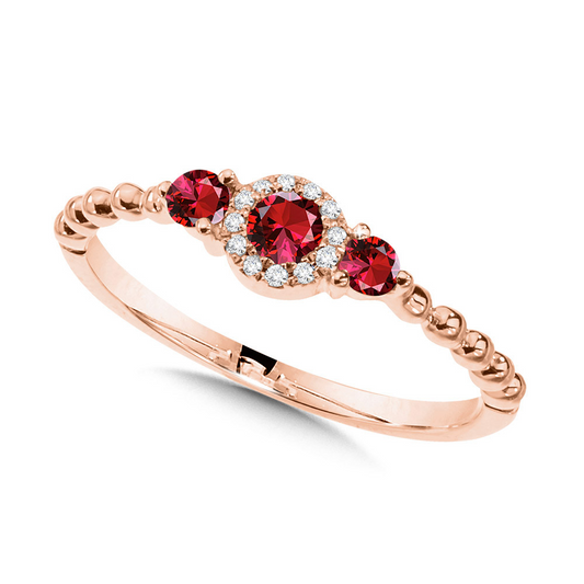 14kt Rose Gold Diamond and Ruby Fashion Ring
