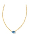 Kendra Scott Gold Plated Blue Crystal Necklace (December Birthstone Crystal)