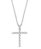 14kt White Gold Diamond Cross Necklace