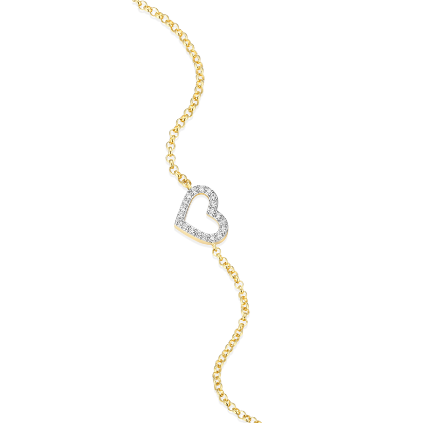 GOLD PLATED STERLING SILVER HEART BRACELET