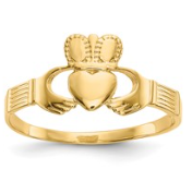 14KT YELLOW GOLD CLADDAGH RING