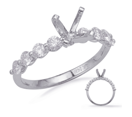14KT WHITE GOLD ENGAGEMENT RING MOUNTING W/ .58CTTW OF DIAMONDS