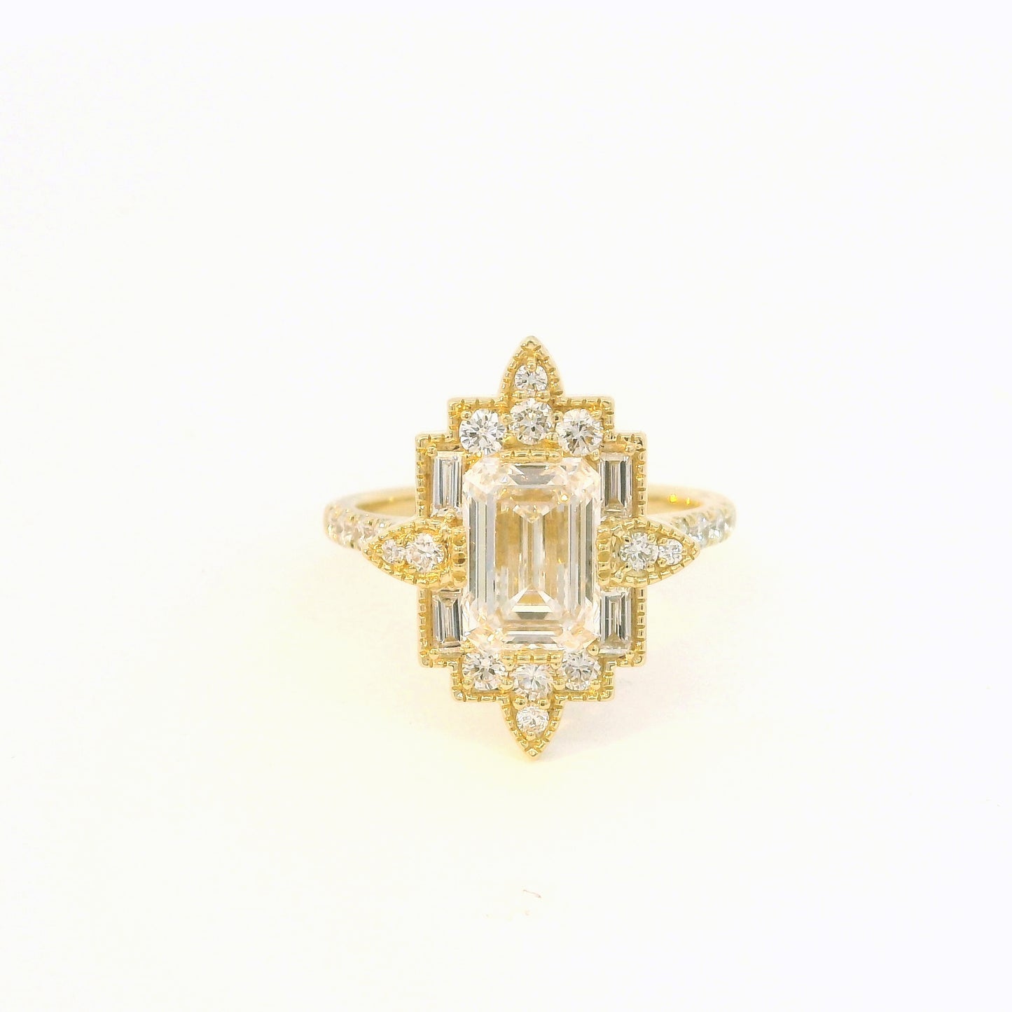 14kt Yellow Gold  Art Deco Engagement Ring