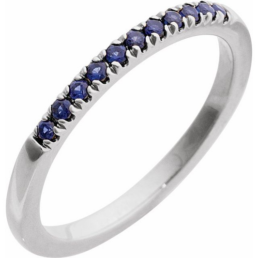 STERLING SILVER RING WITH LAB-GROWN SAPPHIRES (SEPTEMBER BIRTHSTON)